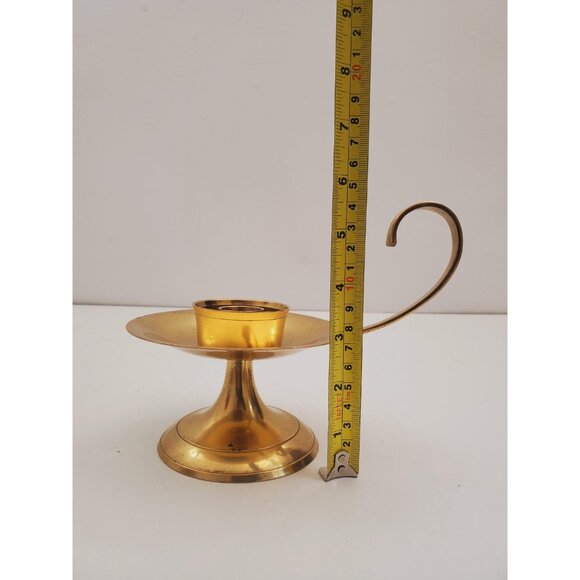 Vintage Brass Candle Holder - Brass Candlestick Holder - Brass Chamberstick - - Picture 10 of 10